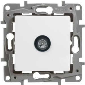 Фото Legrand Etika 672251 Розетка телевизионная (TV, звезда, под рамку, скрытая установка, белая)