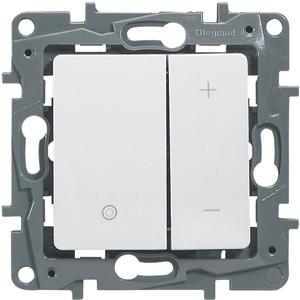 Фото Legrand Etika 672218 Светорегулятор кнопочный (400 Вт, под рамку, скрытая установка, белый)