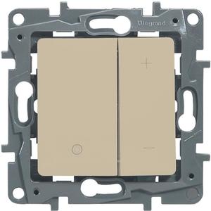 Фото Legrand Etika 672318 Светорегулятор кнопочный (400 Вт, под рамку, скрытая установка, слоновая кость)