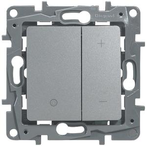Фото Legrand Etika 672418 Светорегулятор кнопочный (400 Вт, под рамку, скрытая установка, алюминий)