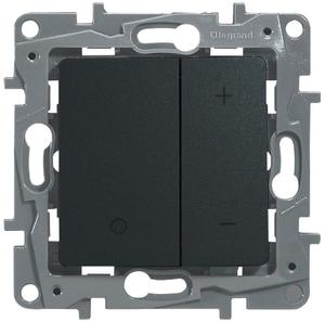 Фото Legrand Etika 672618 Светорегулятор кнопочный (400 Вт, под рамку, скрытая установка, антрацит)