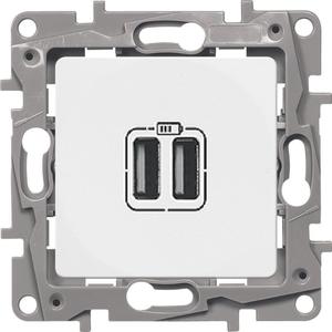 Фото Legrand Etika 672294 Розетка USB (2xUSB, под рамку, скрытая установка, белая)