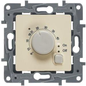 Фото Legrand Etika 672330 Термостат для теплых полов +7…+40°С (16 А, 230 В, выносной термодатчик, под рамку, скрытая установка, слоновая кость)