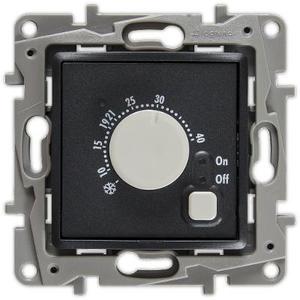 Фото Legrand Etika 672630 Термостат для теплых полов +7…+40°С (16 А, 230 В, выносной термодатчик, под рамку, скрытая установка, антрацит)