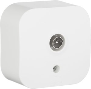 Фото Legrand Quteo 782215 Розетка телевизионная (TV, звезда, в сборе, открытая установка, белая)