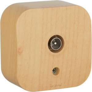 Фото Legrand Quteo 782269 Розетка телевизионная (TV, звезда, в сборе, открытая установка, дерево)