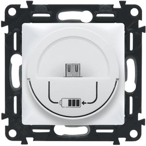 Фото Legrand Valena Life 753011 Зарядная станция (MicroUSB, под рамку, скрытая установка, белая)