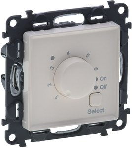 Фото Legrand Valena Life 752234 Термостат для теплых полов +10…+60°С (16 А, 230 В, выносной термодатчик, под рамку, скрытая установка, слоновая кость)