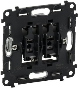 Фото Legrand In'Matic 752028 Переключатель двухклавишный проходной (10 А, с возм. подсветки, механизм, с/у)