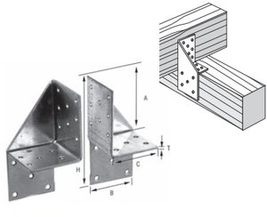 Фото Пластина крепежная перфорированная 100х62х40х48х2.5 мм (угловая, левая)