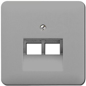 Фото Jung CD500 CD569-2UAGR Крышка розетки телефонной/компьютерной (2xRJ11/RJ45, серая)