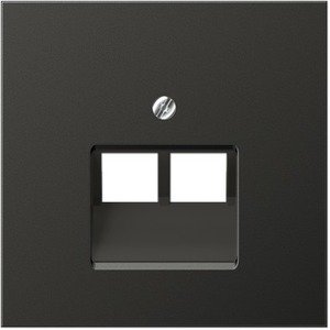 Фото Jung LS metal AL2969-2UAAN Крышка розетки телефонной/компьютерной (2xRJ11/RJ45, антрацит)
