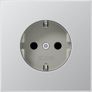 Фото Jung LS metal AL1520 Розетка с заземляющим контактом (16 А, под рамку, скрытая установка, алюминий)
