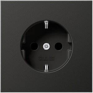 Фото Jung LS metal AL1520AN Розетка с заземляющим контактом (16 А, под рамку, скрытая установка, антрацит)