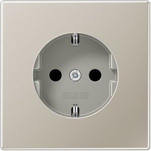 Фото Jung LS metal ES2520 Розетка с заземляющим контактом (16 А, под рамку, скрытая установка, сталь)