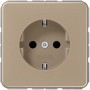 Фото Jung CD500 CD521GB Розетка с заземляющим контактом (16 А, под рамку, винт. клеммы, скрытая установка, бронза)