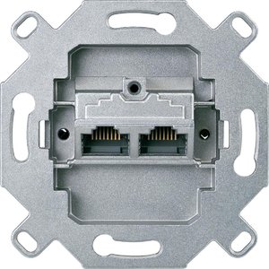 Фото Jung UAE8-8UPOK5 Розетка компьютерная (2xRJ45, cat.5, механизм, скрытая установка)