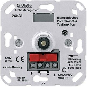 Фото Jung 240-31 Потенциометр роторный (ЭПРА 1-10В DC, 12 Вт, механизм, скрытая установка)