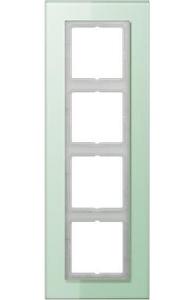 Фото Jung LS plus LSP984GLAS Рамка 4-постовая (универсальная, стекло, матовый белый)