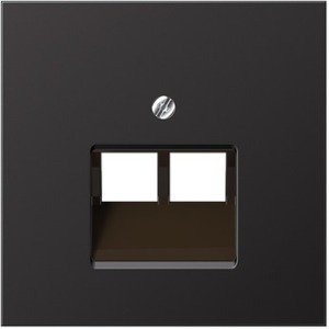 Фото Jung LS metal AL2969-2UAD Крышка розетки телефонной/компьютерной (2xRJ11/RJ45, dark)