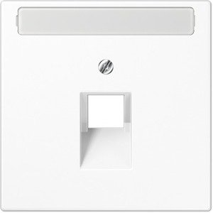 Фото Jung LS990 LS969-1NAUAWW Крышка розетки компьютерной/телефонной (RJ45/RJ11, поле для надписи, белая)