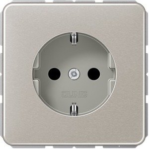 Фото Jung CD500 CD1520PT Розетка с заземляющим контактом (16 А, под рамку, скрытая установка, платина)