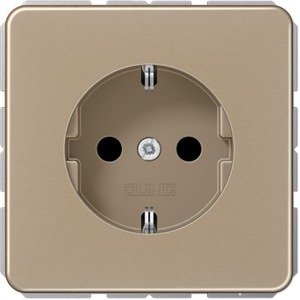 Фото Jung CD500 CD1520KIGB Розетка с заземляющим контактом (16 А, под рамку, шторки, скрытая установка, бронзовая)