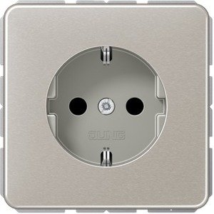 Фото Jung CD500 CD1520KIPT Розетка с заземляющим контактом (16 А, под рамку, шторки, скрытая установка, платина)