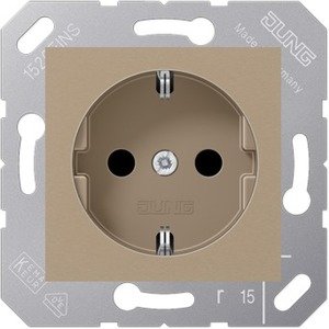 Фото Jung CD500 CD5120BFBB Розетка для откидной крышки с заземляющим контактом (16 А, под рамку, скрытая установка, бронзово-бежевая)