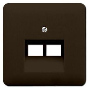 Фото Jung CD500 CD569-2UABR Крышка розетки телефонной/компьютерной (2хRJ11/RJ45, коричневая)
