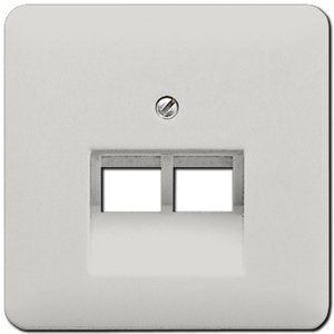 Фото Jung CD500 CD569-2UALG Крышка розетки телефонной/компьютерной (2хRJ11/RJ45, светло-серая)