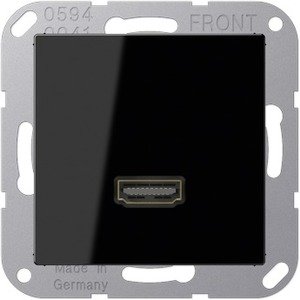 Фото Jung MAA1112SW Розетка информационная (HDMI, под рамку, скрытая установка, черная)