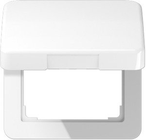Фото Jung CD500 CD590BFKLWW Рамка 1-постовая с крышкой (горизонтальная, ударопрочная, белая)