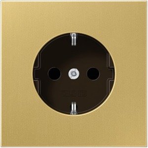 Фото Jung LS metal ME1520C Розетка с заземляющим контактом (16 А, под рамку, скрытая установка, латунь)