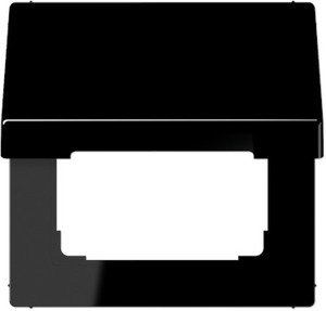 Фото Jung LS990 LS990KLSW Рамка 1-постовая с крышкой (черная)
