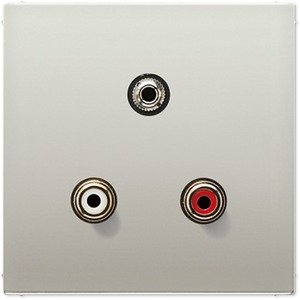 Фото Jung LS MAES1011 Розетка комбинированная (2хRCA+TRS, под рамку, скрытая установка, сталь)
