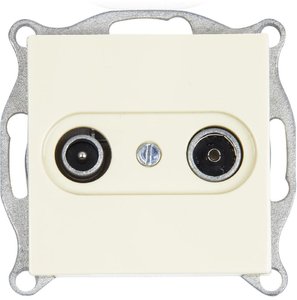 Фото Jung ECO Profi S2900/1 Розетка телевизионная (TV+R, под рамку, скрытая установка, оконечная, слоновая кость)