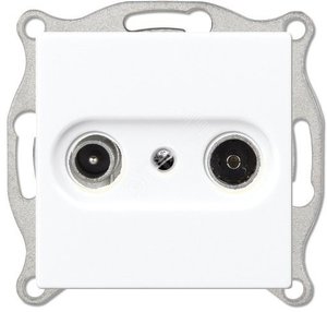 Фото Jung ECO Profi S2900/1WW Розетка телевизионная (TV+R, под рамку, скрытая установка, оконечная, белая)