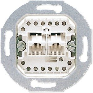 Фото Jung ECO profi EPUAE8-8UPO Розетка телефонная/компьютерная (2хRJ12/RJ45, cat.3, механизм, скрытая установка)