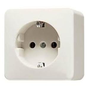 Фото Jung AP600 321A Розетка с заземляющим контактом (16 А, в сборе, винт. зажимы, открытая установка, слоновая кость)