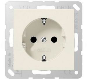 Фото Jung CD500 CD120 Розетка с заземляющим контактом (16 А, под рамку, безвинт. зажим, скрытая установка, слоновая кость)