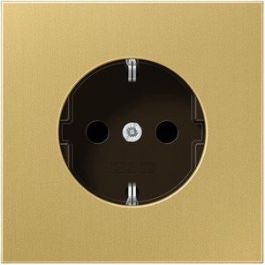 Фото Jung LS metal ME2520C Розетка с заземляющим контактом (16 А, под рамку, скрытая установка, латунь)