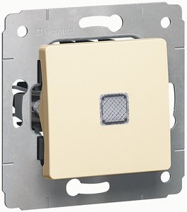 Фото Legrand Cariva 773710 Выключатель одноклавишный (10 А, под рамку, индикация, с/у, слоновая кость)