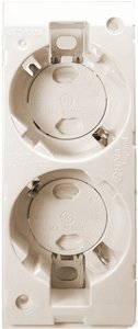 Фото Legrand Anam Zunis 6751 72 Розетка двойная с заземляющим контактом (16 А, в сборе, шторки поворотные, скрытая установка, бежевая)