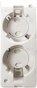 Фото Legrand Anam Zunis 6752 72/N Розетка двойная с заземляющим контактом (16 А, в сборе, шторки поворотные, скрытая установка, белая)