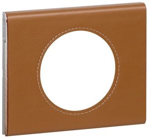 Фото Legrand Celiane 069421 Рамка 1-постовая (кожа карамель)