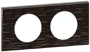 Фото Legrand Celiane 069022 Рамка 2-постовая (Corian черный рифленый)