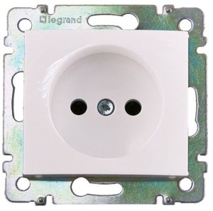 Фото Legrand Valena 774416 Розетка без заземляющего контакта (16 А, под рамку, скрытая установка, белый)
