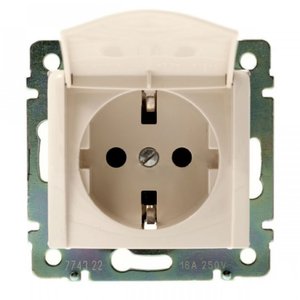 Фото Legrand Valena 774322 Розетка с заземляющим контактом (16 А, под рамку, скрытая установка, крышка, слоновая кость)