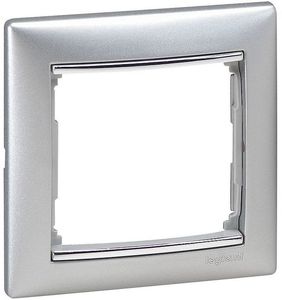 Фото Legrand Valena 770351 Рамка 1-постовая (универсальная, алюминий/серебряный штрих)